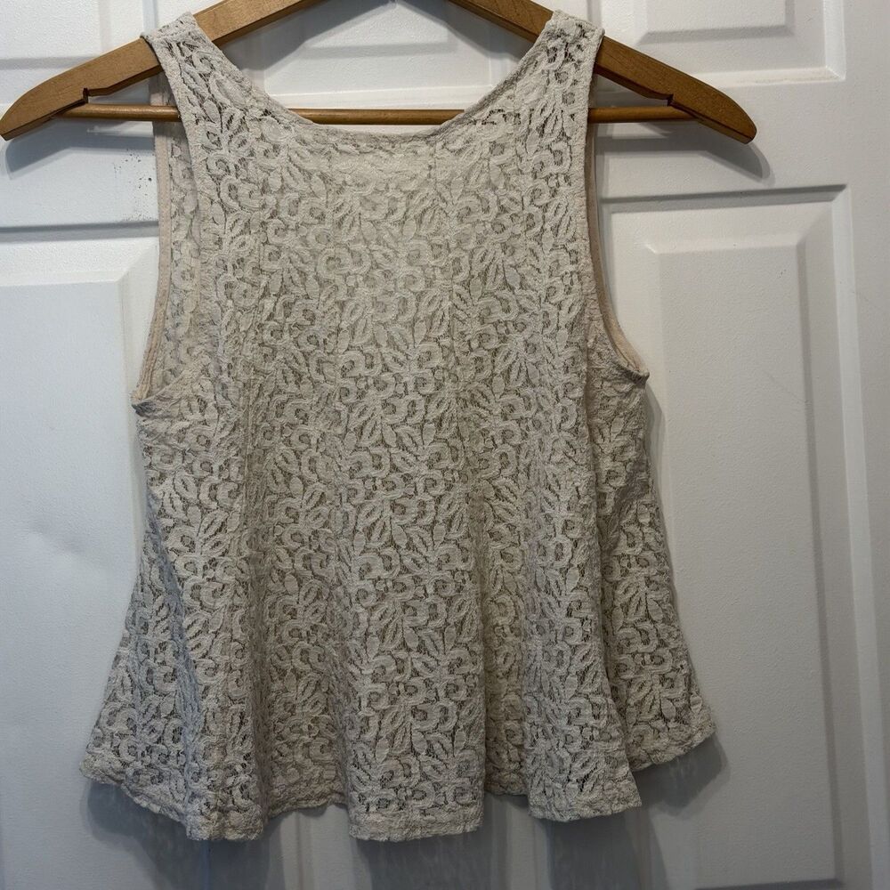 Lace Tank Top Women's Size Small Coco + Jameson Beige Flowy Boho Chic Y2K